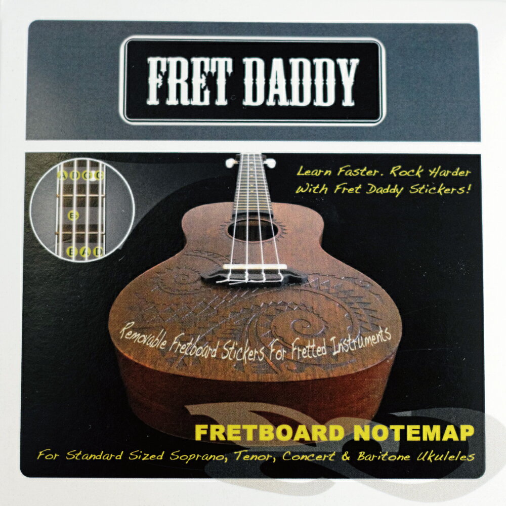 Fret Daddyスケール教則シール 【フレットボードノートマップ（ウクレレ用）】【ゆうパケット対応可能】