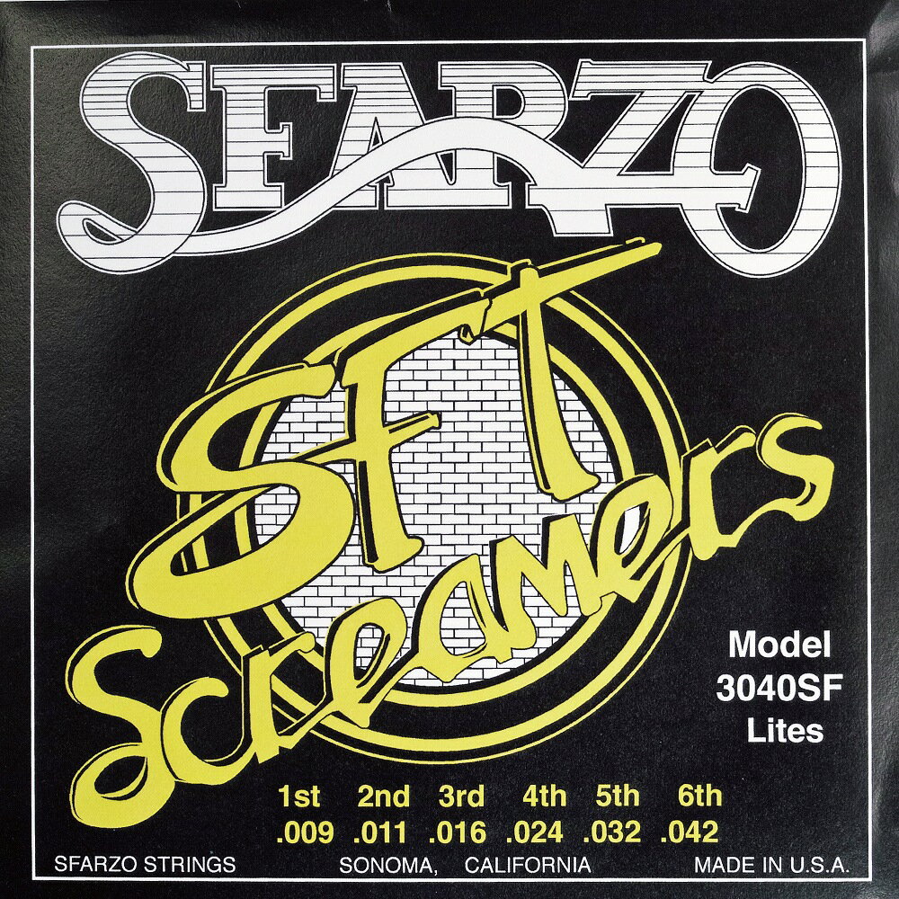 SFARZO　SFT Screamers 3040SF .009-.042　ギタリストのためだけに開発された新世代の高品質弦！　Jake Cloudchair使用弦　【ゆうパケット対応可能】