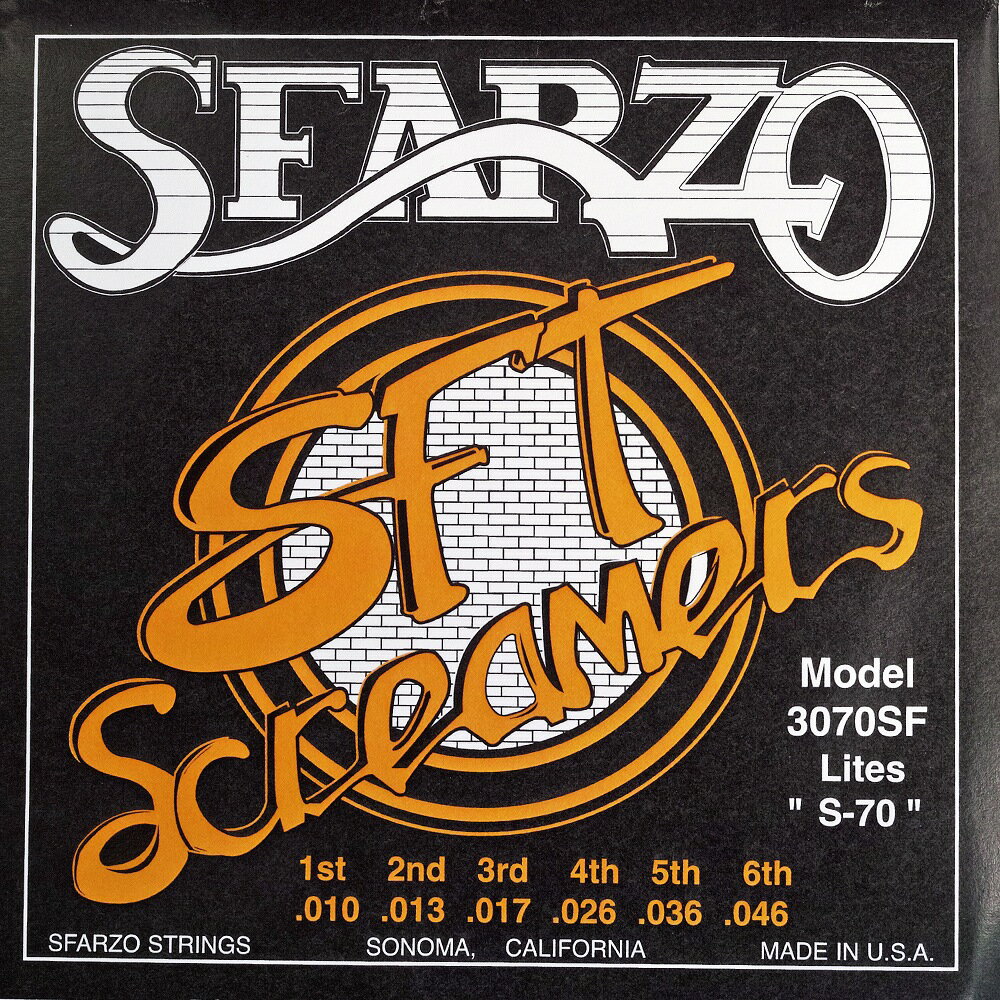 SFARZO　SFT Screamers 3070SF .010-.046　ギタリストのためだけに開発された新世代の高品質弦！　Jake Cloudchair使用弦　【ゆうパケット対応可能】