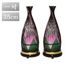 盆提灯 霊前灯 てまり蓮華 タメ色 一対セット 盆ちょうちん お盆 初盆 新盆