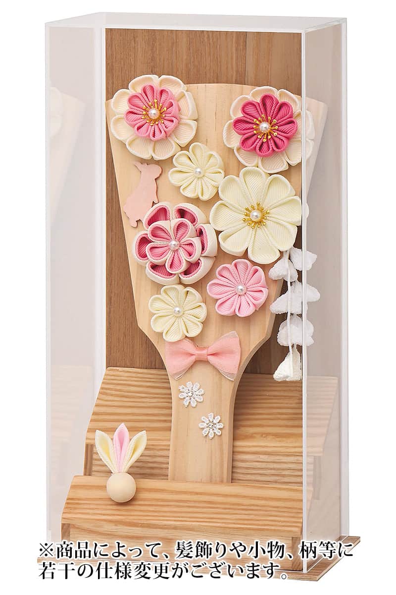 羽子板 ケース飾り 白木リボン羽子板 7号 あやか ナチュラル アクリルケース 【2026年度新作】 h081-mm..