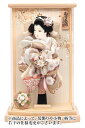 羽子板 久月 ケース飾り 柚茉 金襴振袖 9号 モカ塗りアクリルケース 【2026年度新作】 h071-k-96101
