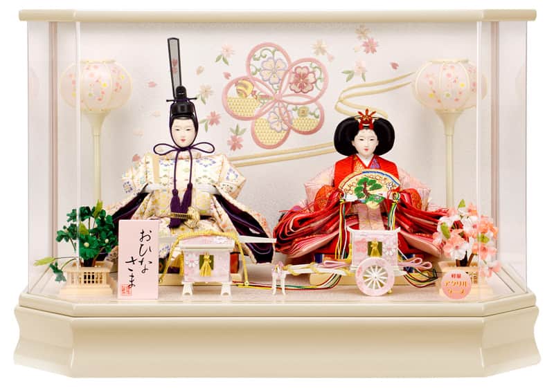 雛人形 ひな人形 雛 ケース飾り 親王飾り おひなさま 三五親王 六角アクリルケース 【2026年度新作】 h073-fz-3300-68-030