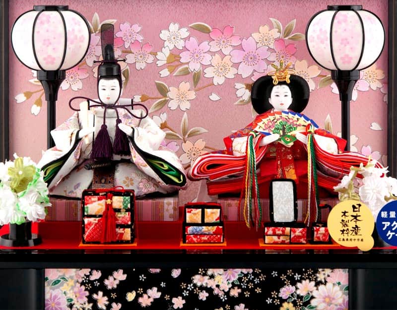 雛人形 コンパクト ひな人形 雛 ケース飾り 親王飾り 藤翁作 綾香 豆親王 金襴仕立 コードレス雪洞 アクリルケース 【2025年度新作】 h073-fn-253-201-1