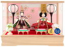 雛人形 コンパクト ひな人形 雛 ケース飾り 親王飾り 藤翁作 姫華 豆親王 白 金襴仕立 アクリルケース 【2025年度新作】 h073-fn-243-233