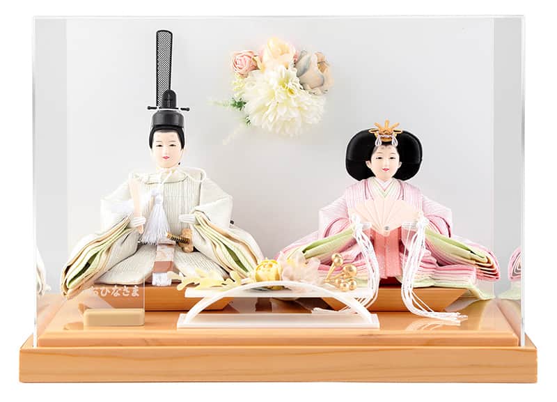 雛人形 コンパクト ひな人形 ケース飾り 親王飾り アクリルフラワーケース 【2026年度新作】【選 ...