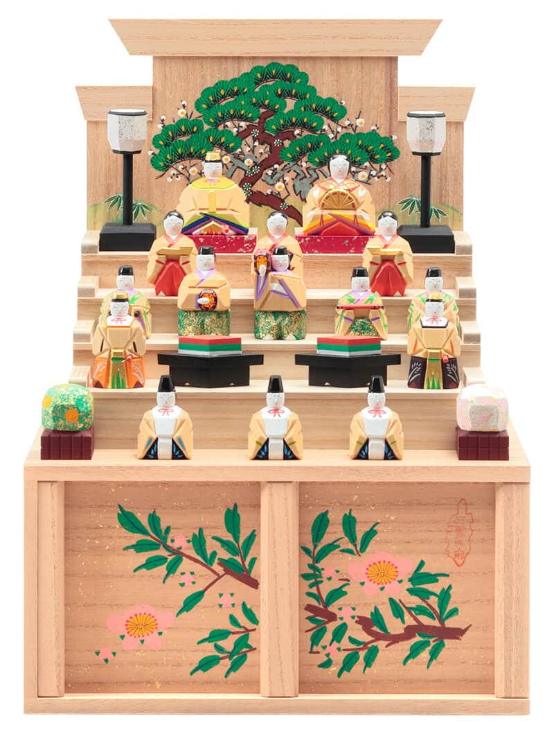 雛人形 久月 ひな人形 雛 コンパクト収納飾り 五段飾り 十五人飾り 神泉作 奈良一刀彫 段揃雛 小A 【2024年度新作】 h063-k-1tdansa D-113のサムネイル