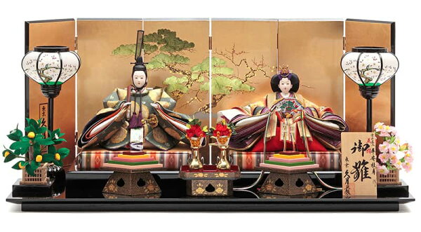 人形屋ホンポ特急/雛人形五月人形の雛人形 久月 ひな人形 雛 平飾り 親王飾り 平安桂甫作 御雛 正絹 京十番親王 久月オリジナル頭 【2026年度新作】 h073-k-k3575 D-35|詳細画像