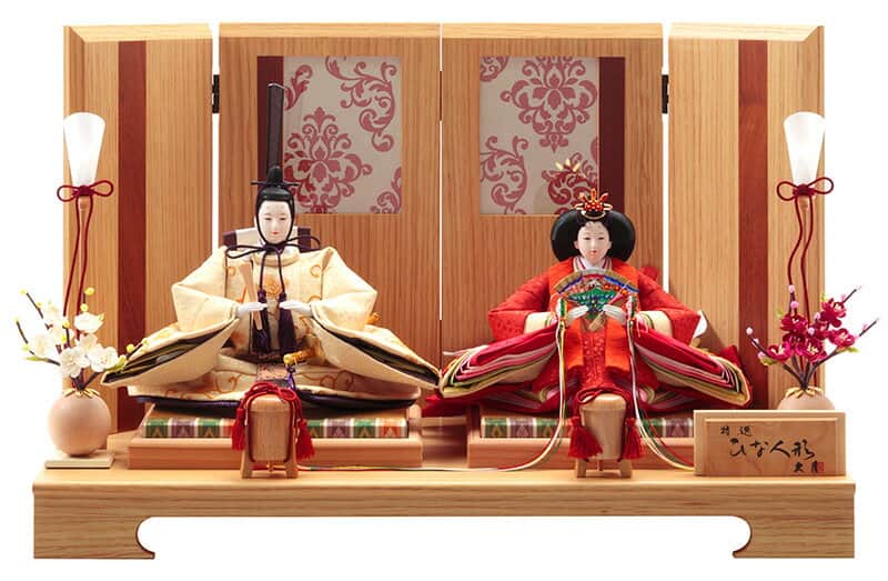 雛人形 久月 ひな人形 雛 平飾り 親王飾り 銘木シリーズ ホワイトオーク 刺繍 小三五親王 久月オリジナル頭 【2025年度新作】 h073-k-2035 D-63