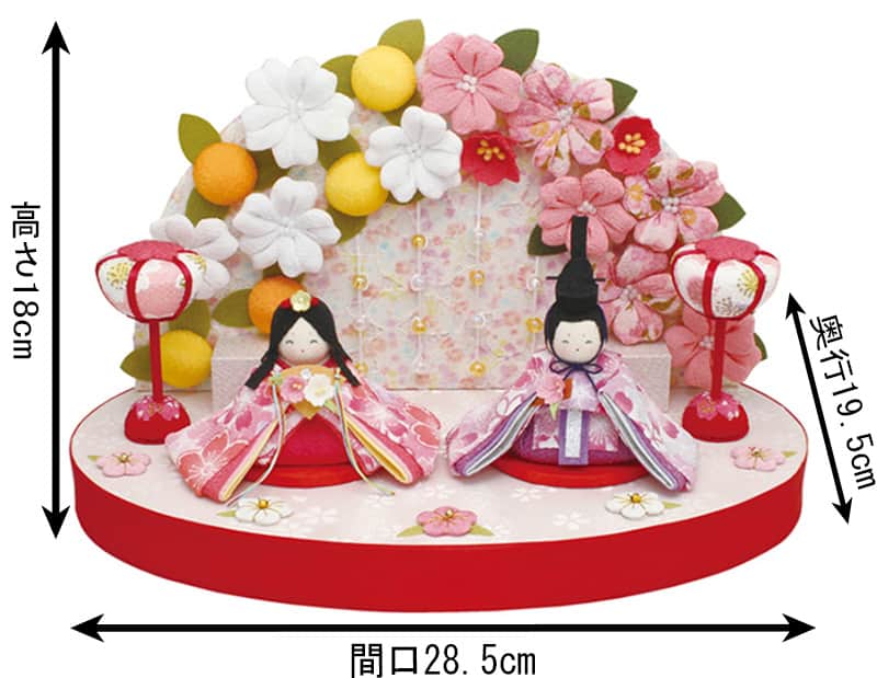 雛人形 リュウコドウ コンパクト ひな人形 雛 平飾り 親王飾り ぷりてぃ 舞桜花舞台 【2024年度新作】 swrk-1-811