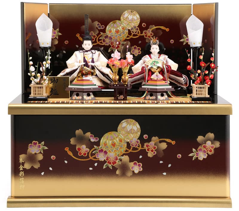 雛人形 特選 平安義正 ひな人形 雛 コンパクト収納飾り 親王飾り 熊倉聖祥原作 特選本頭 正絹さく ...
