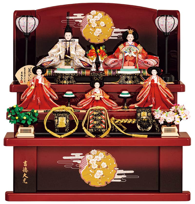 雛人形 吉徳大光 ひな人形 雛 三段飾り 五人飾り 花ひいな 束帯十二単 金襴 三五親王 小芥子官女 【2025年度新作】 h073-ys-306247