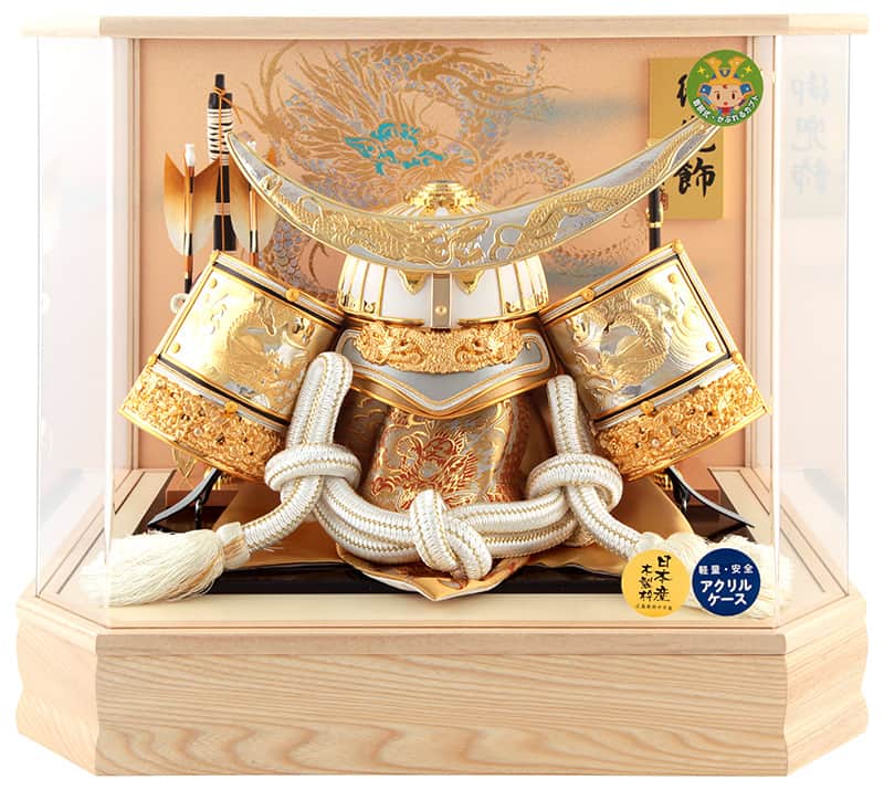 五月人形 伊達政宗 着用 兜ケース飾り 兜飾り 藤翁作 着用六角天翔 アクリルケース オルゴール付 【2026年度新作】 h085-fn-235-702