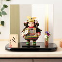 五月人形 幸一光 松崎人形 子供大将飾り 平飾り 鎧着若大将 文 黒小札 緑裾濃威 【2024年度新作】 h065-mi-koi-5600