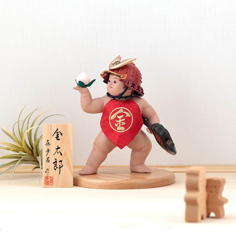 五月人形 真多呂 金太郎 武者人形 単品 真多呂作 兜金太 赤前掛 赤兜 【2024年度新作】 h065-mi-mtr-0490