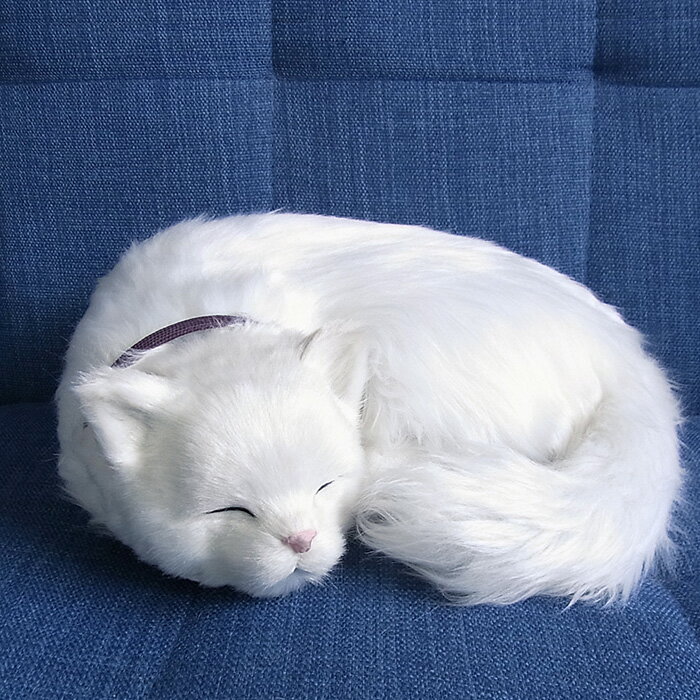 パーフェクトペット(大サイズ) 白猫（長毛） ぬいぐるみ 猫 ねこ ネコ リアル 本物 そっくり