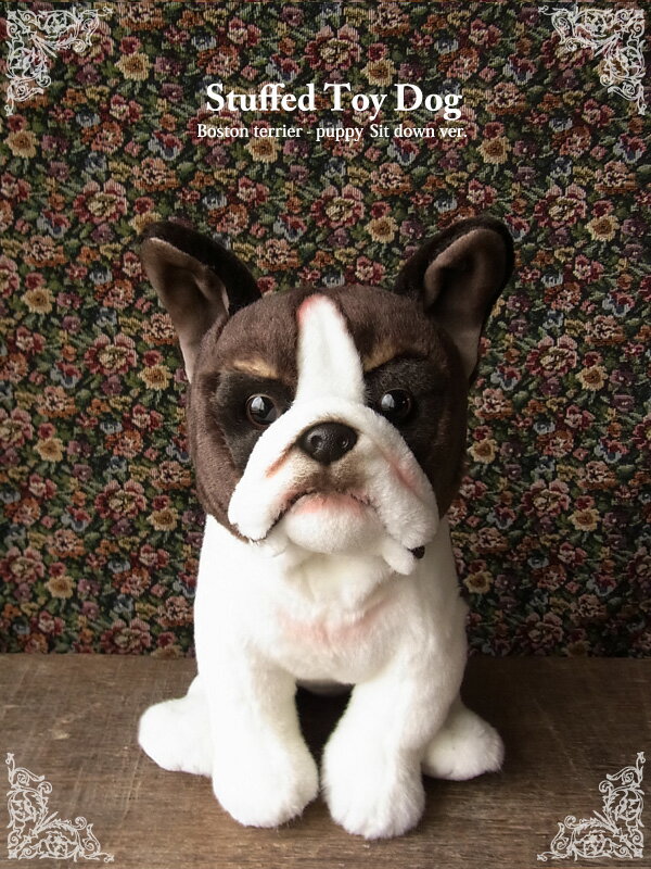 簡易ラッピングでお届け【Faithful Friends ボストンテリア ぬいぐるみ】犬 いぬ イヌ ぬいぐるみ リアル 本物 そっくり ペット