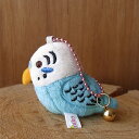 \平日9時までの注文で即日発送/【TST 鈴付き ぬいぐるみ キーホルダー セキセイインコ(ホワイト・ブルー)】鳥 インコ オウム リアル 本物 そっくり