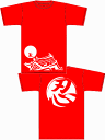 【定番】半袖忍者Tシャツ(暗躍) 大人サイズ(赤) ≪ 忍者 NINJA にんじゃ 侍 SAMURAI さむらい 手裏剣 syuriken しゅりけん 刀 Sword 衣装 袴 くノ一 kunoichi ハロウィン Halloween 仮装 コスプレ ≫