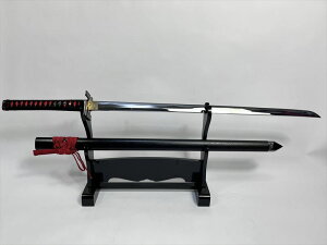 忍者刀（模造刀）卍鍔・黒赤 107cm≪伊賀流忍者店オリジナル≫≪忍者 NINJA にんじゃ/侍 SAMURAI さむらい/手裏剣 syuriken しゅりけん/刀 Sword/衣装 袴/くノ一 kunoichi/ハロウィン Halloween/仮装/コスプレ≫