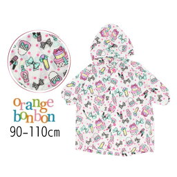 【30%】セール orange bon bon【オレンジボンボン】コスメ柄 レインコート【人気 子供服 ブランド キッズ レイン 合羽 雨具 女の子 通学 雨の日 sale】6761802【楽ギフ_包装選択】【コンビニ受取対応商品】