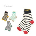 【100円くつ下】ampersand【アンパサンド】シンプル ボーダー ソックス【人気 子供服 ブラ ...