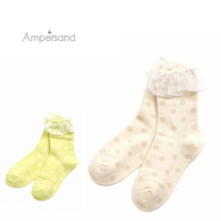 【100円くつ下】 ampersand【アンパサンド】フリル ドット ソックス【人気 子供服 ブランド キッズ ジュニア 小物 靴下 ソックス フリル 水玉 ドット かわいい おしゃれ 女の子 通園 通学】L154139