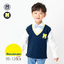 【18%】セール Moujonjon【ムージョンジョン】ミニ裏毛 ライン リブ ベスト【人気 子供服 ベビー キッズ ワッペン ロゴ 無地 おしゃれ 男の子 s...