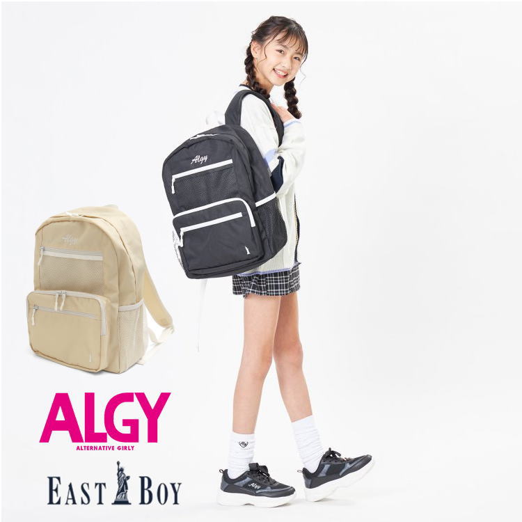 【30 】ALGY【アルジー】EASTBOY デイバック【人気 子供服 ブランド キッズ ジュニア リュックサック リュック バックパック カバン バッグ イーストボーイ コラボ 無地 ロゴ 自由の女神 刺繍 メッシュ 通学 通塾 遠足 旅行 お出掛け おしゃれ かわいい sale】G466A12