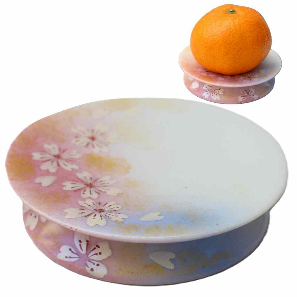 供物台 九谷焼 花の舞 陶器製 供養台 お供え 仏具 器 皿 台 小さめ かわいい おしゃれ 日本製
