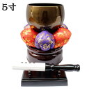 【50円OFFクーポン配布お買い物マラソン】大徳寺りん コハクボカシ 5点セット 5寸 直径15cm おりん りん布団 りん台 りん棒 りん棒台