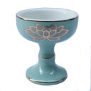 青磁 上金ハス 仏器 大 陶器 直径5.6cm