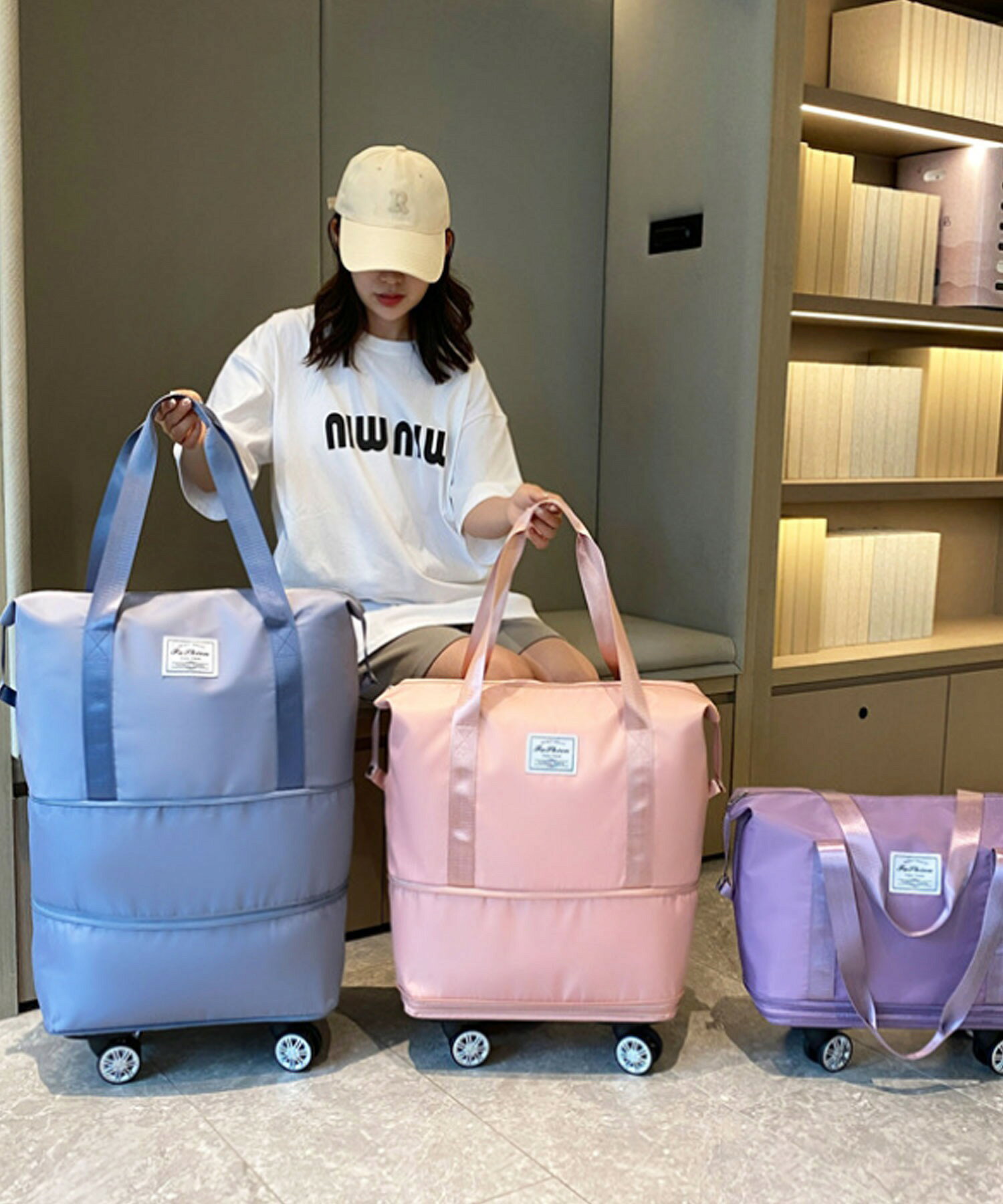【ninon 公式】 ボストンバッグ 旅行 レディース 大容量 メンズ おしゃれ スポーツ 修学旅行 ゴルフ 撥水 旅行用 旅行バッグ 旅行カバン アウトドア ナイロン キャリーオン キャスター付き 2way バッグ キャリーケース キャスター カジュアル 大人 通勤 通学 バック ninon-10005483 ninon サンプル画像2