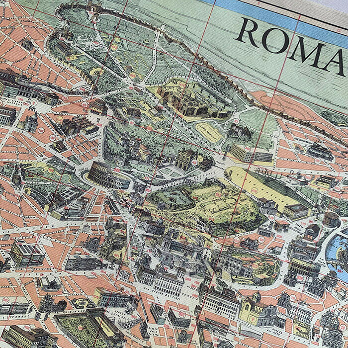 イタリア製 ポスター イタリア ローマ 地図 ...の紹介画像2