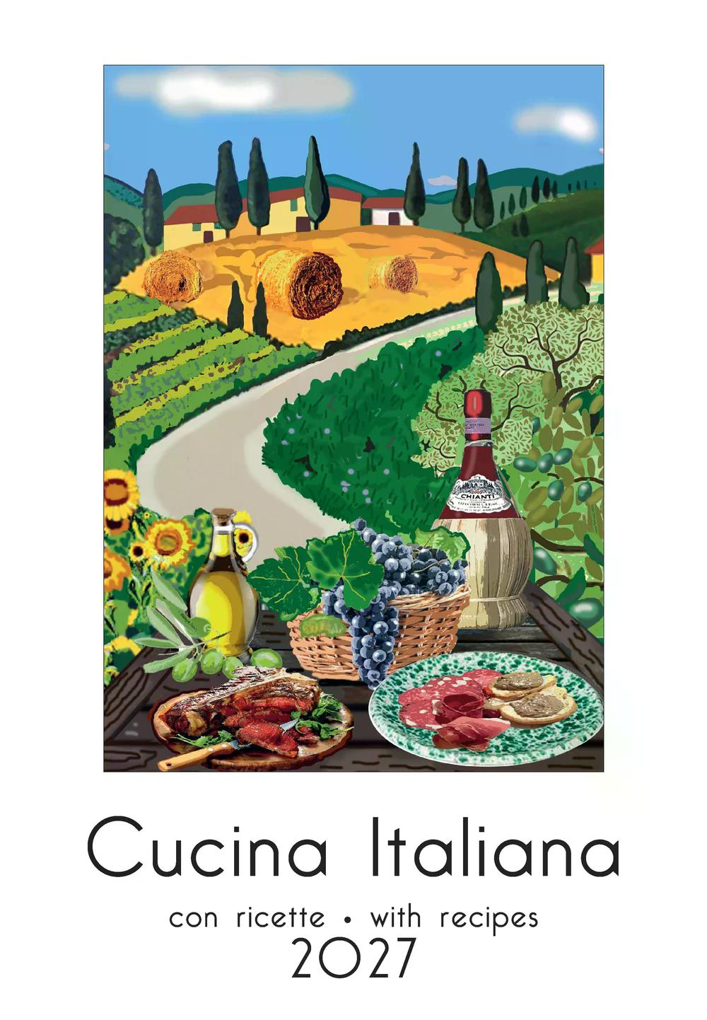 2027年 カレンダー Cucina Italiana 35×50 イタリア製 直輸入 壁掛け 大判 おしゃれ アート ISTITUTO FOTOCROMO ITALIANO / I.F.I ヴィンテージ イタリア料理 キッチン