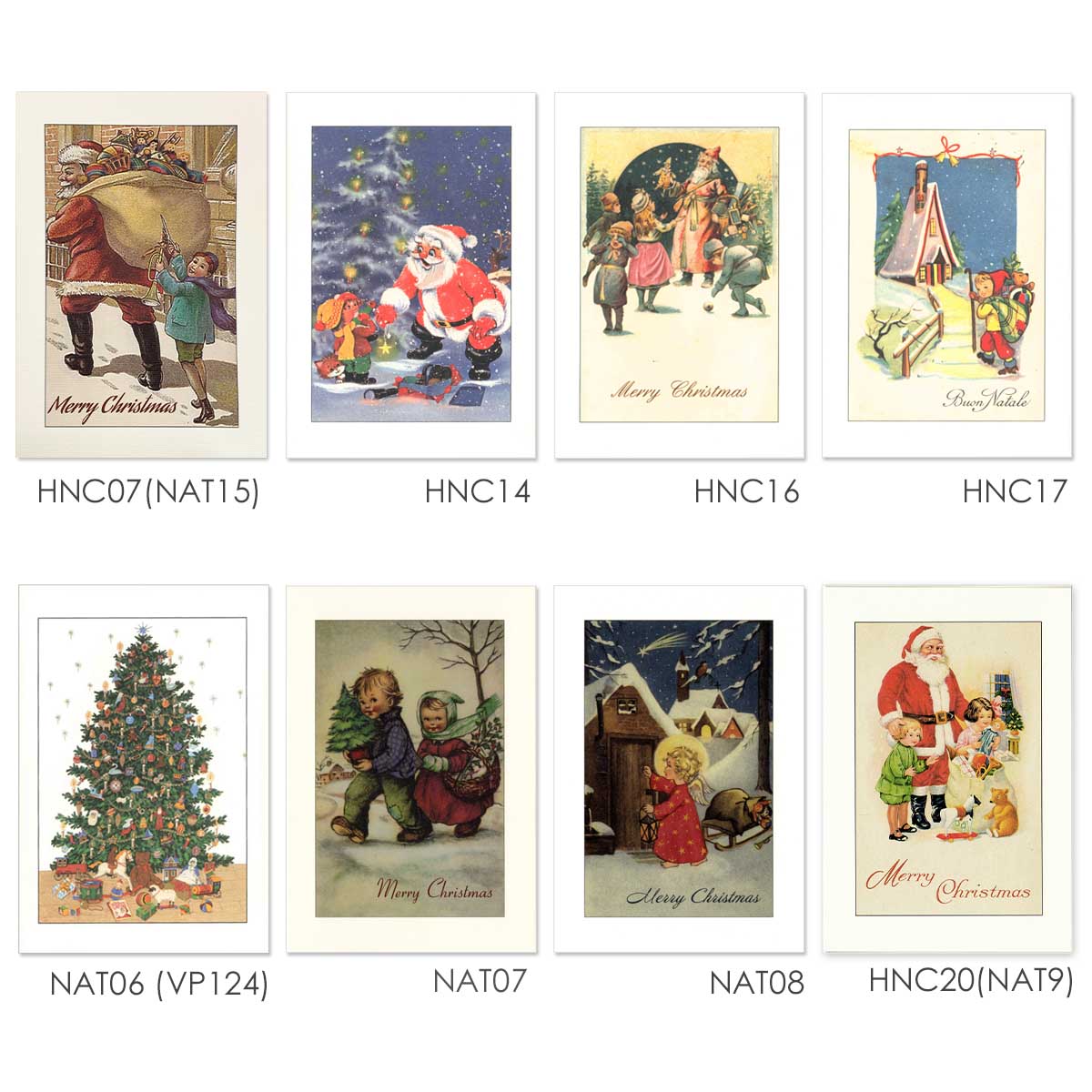 イタリア製 クリスマスカード グリーティングカード 直輸入 イタリア インポート メッセージカード 封筒 おしゃれ ISTITUTO FOTOCROMO ITALIANO / I.F.I クリスマス ツリー ギフトカード メッセージカード サンタ GRET17-XMAS (2)
