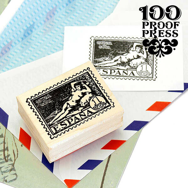 ラバースタンプ 100プルーフプレス 100 Proof Press #4788 切手/スペイン Goya Nude Post はんこ アンティーク クラシック ヴィンテージ 封筒 メッセージカード ゴヤのサムネイル