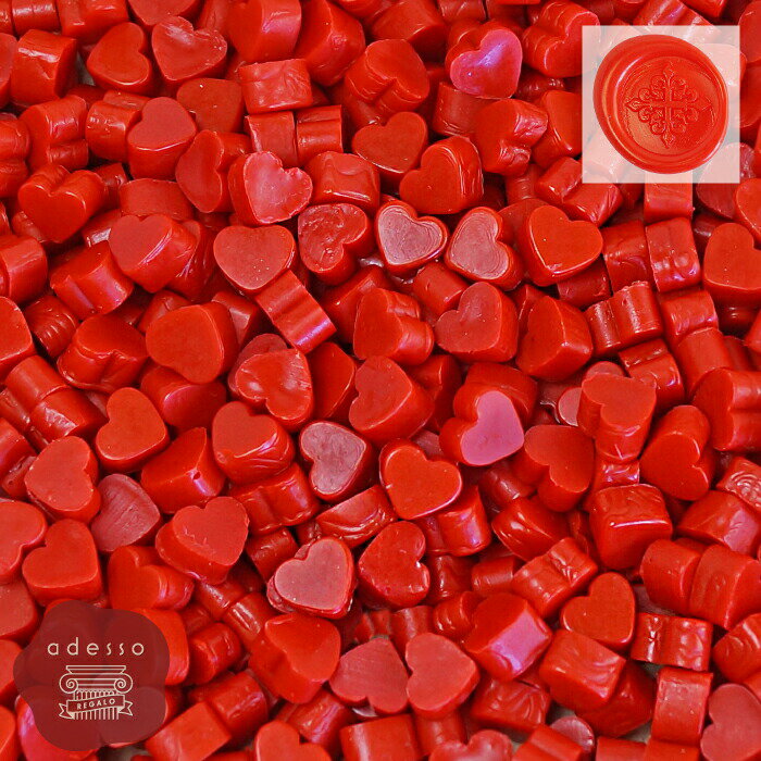 シーリングワックス ＜ シチリアレッド ＞ シーリングスタンプ ワックス 20g ハート型 ビーズ ピルタイプ 単品 【Prodused by adesso】 封蝋 手紙 招待状 結婚式 diy シーリング ワックス おしゃれ かわいい 赤のサムネイル