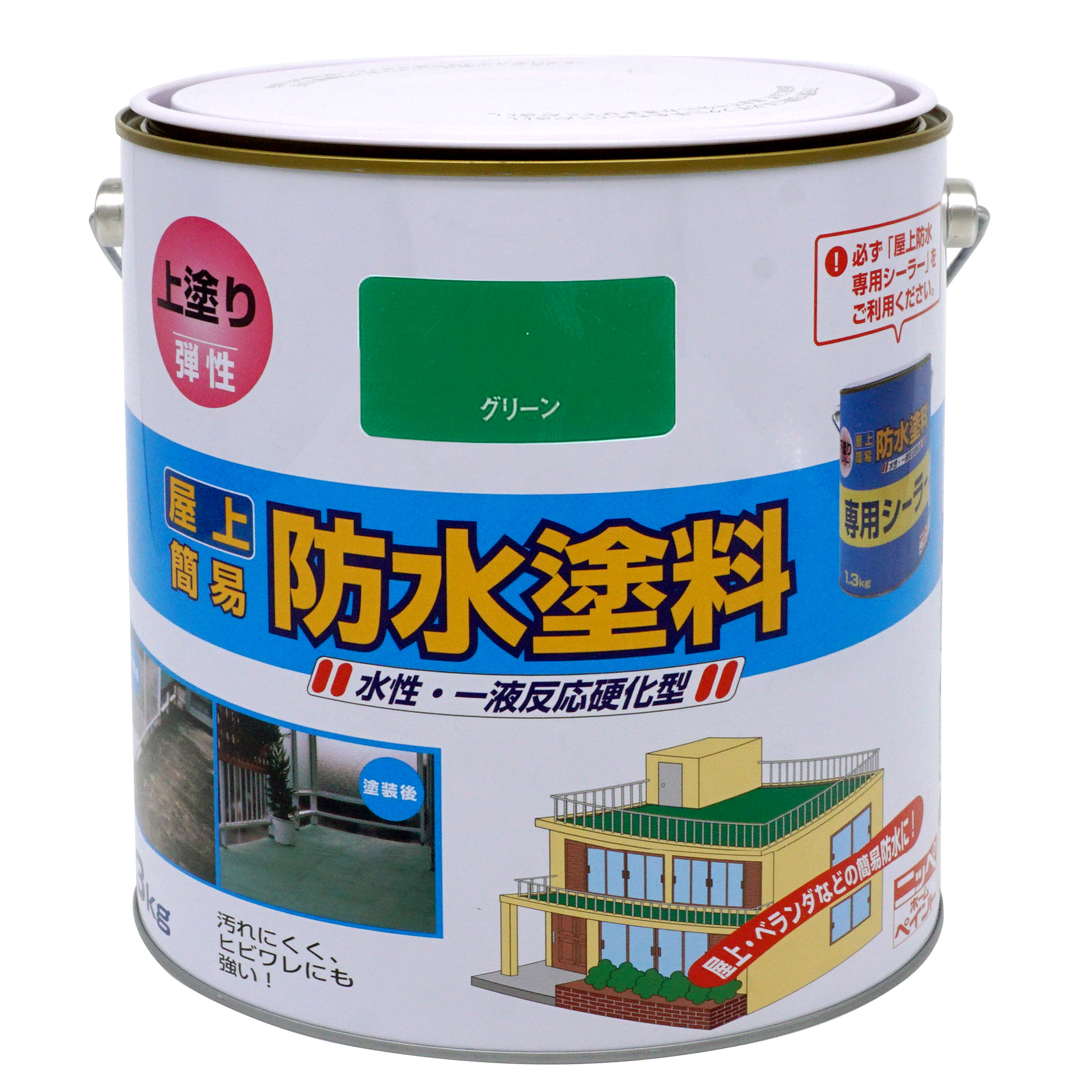 ペンキ 塗料 DIY ニッペ ベランダ・バルコニー・屋上床 防水 水性塗料 水性屋上防水塗料 3kg ニッペホームオンライン | ペンキ ペイント 塗料 DIY