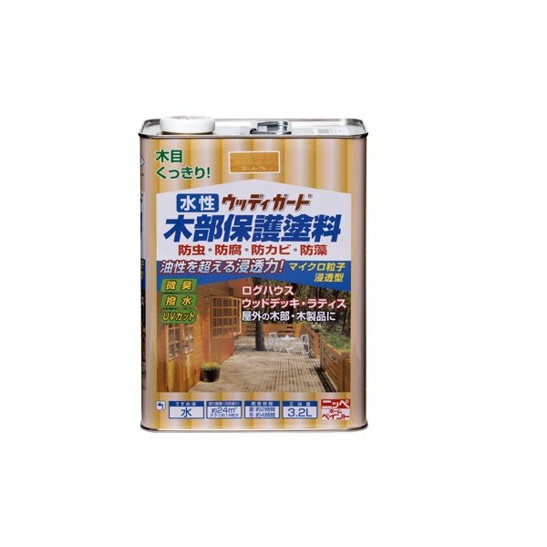 ペンキ 水性 塗料 ニッペ ウッドデッキ 木部 防虫 防腐 防かび 水性塗料 | 水性ウッディガード 3.2L