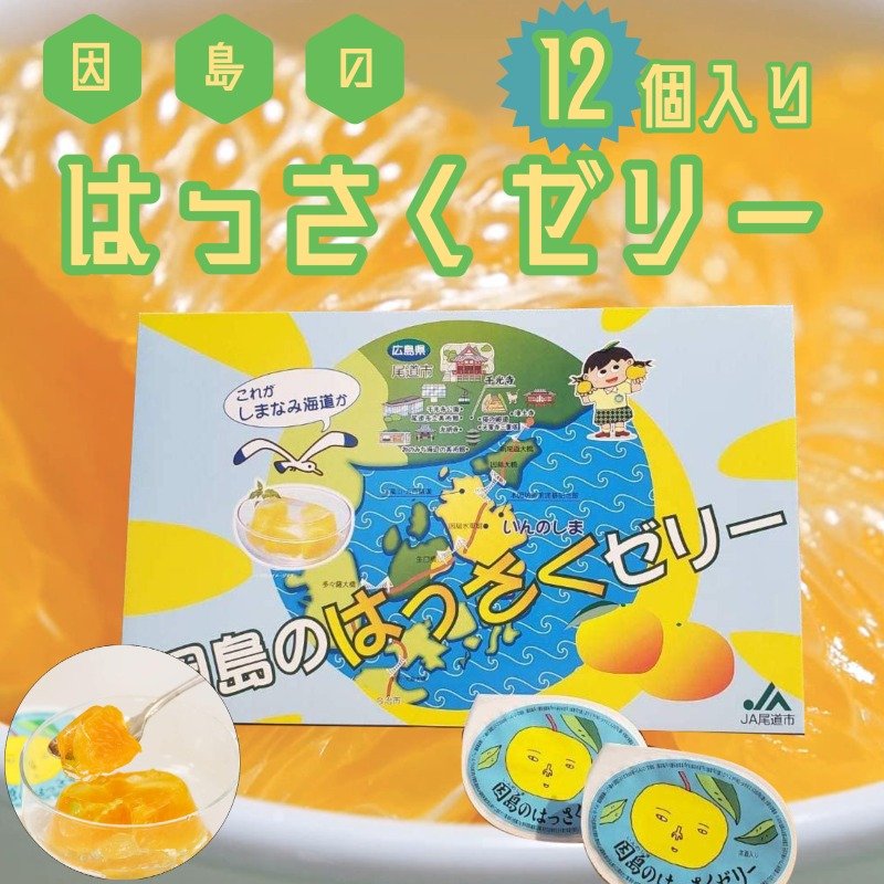 因島 はっさくゼリー 12個 因島産 八朔ゼリー はっさく フルーツゼリー 広島 ギフト プレゼント お中元 お歳暮