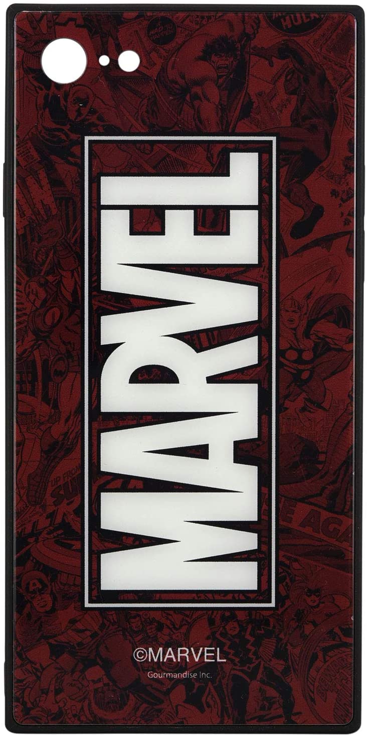 グルマンディーズ 〈MARVEL〉 iPhone8/7(4.7インチ)対応スクエアガラスケース コミック mv-130c