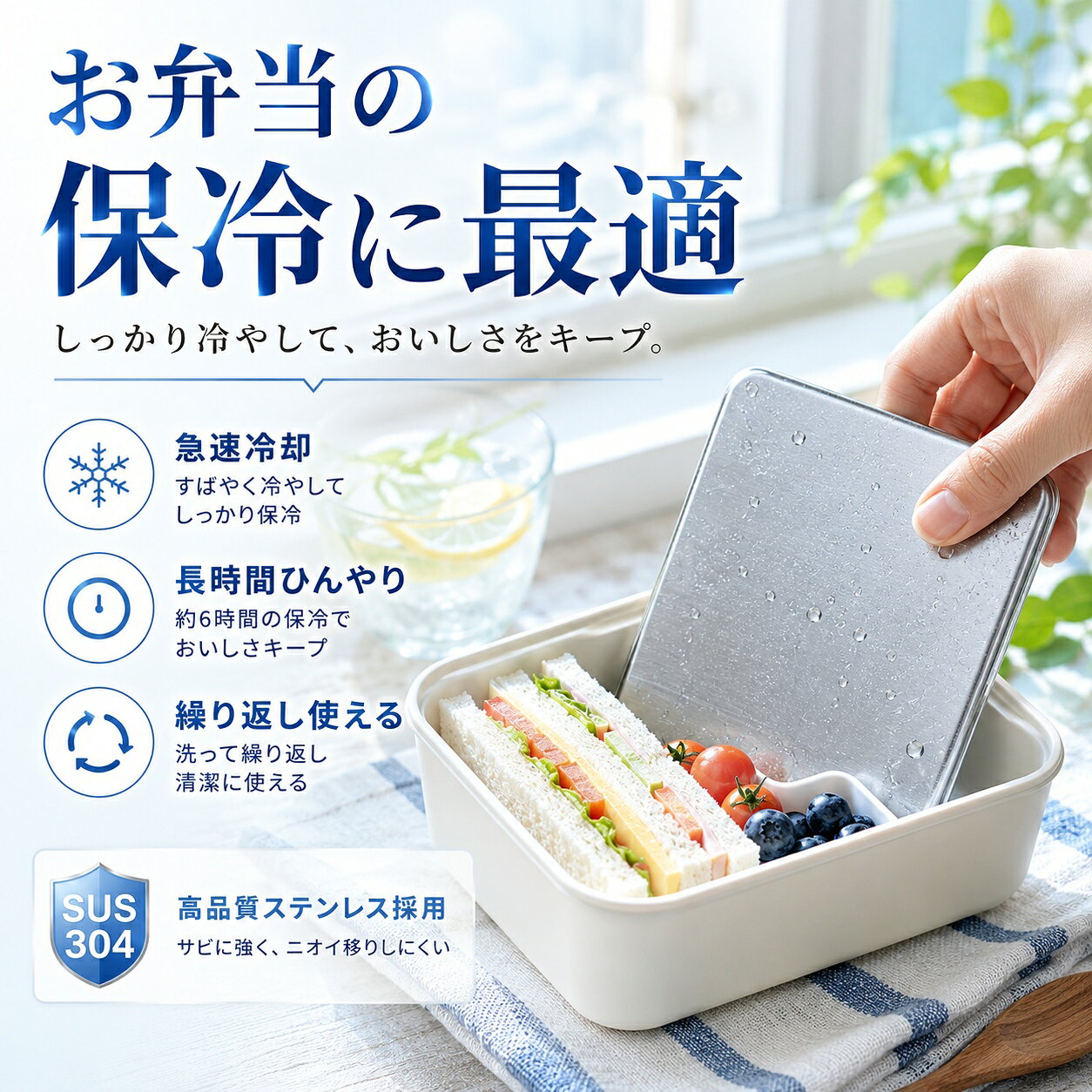 NIPPONLINK SHOP楽天市場店の＼赤字覚悟！即納／保冷剤 ステンレス ステンレス保冷剤 長時間 強力保冷 クーラーボックス 小型 繰り返し使える 冷蔵冷凍対応 熱中症対策 急速冷却 アイスパック お弁当 釣り キャンプ BBQ｜アングル3