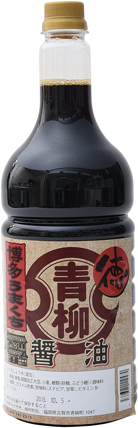 [青柳醤油] 徳うまくちしょうゆ 1.8L /博多 醤油 濃口 甘口 老舗 九州 福岡 うすくち 淡口 1