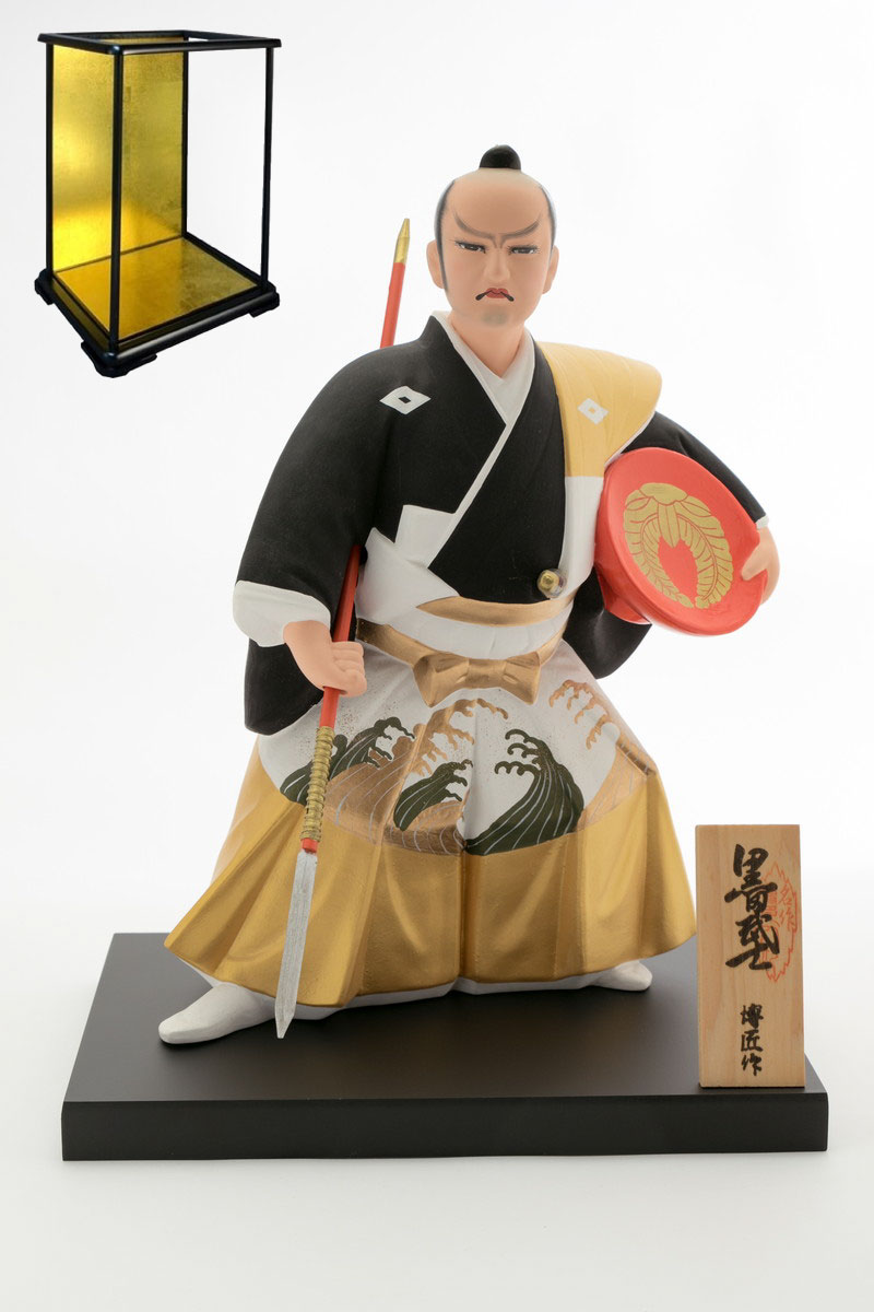 日本 侍 お祝い にんぎょう 福岡 博多 お土産 伝統工芸品 [博多人形いとう] 黒田武士 G 博匠作 組み立て式 ガラスケース セット