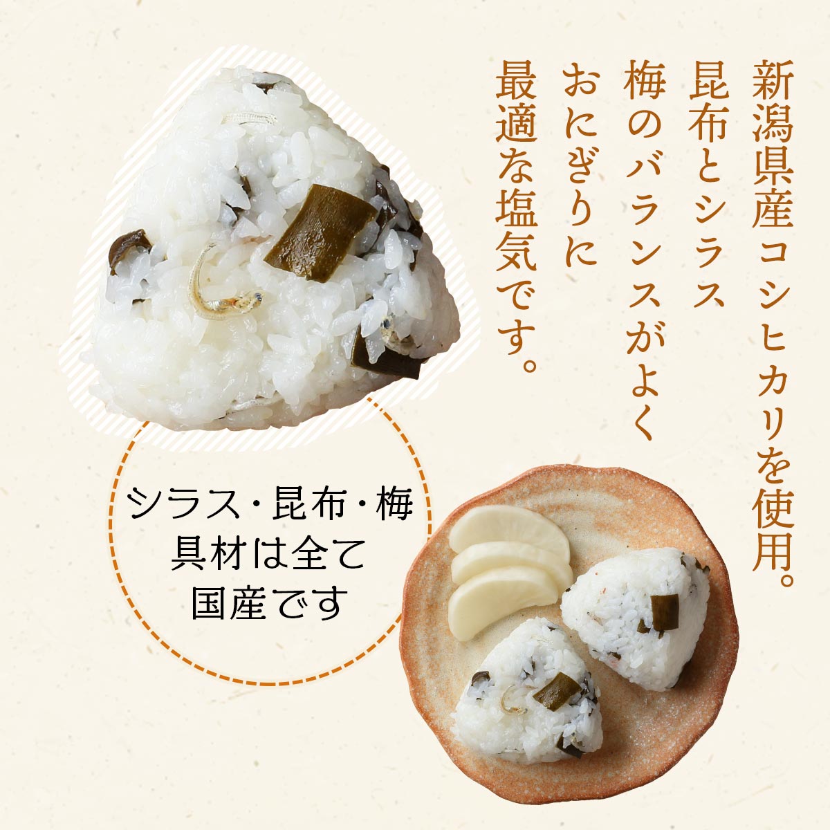 [かたぎり] 米 おにぎりご飯 シラス 昆布 梅 158g 1合/北陸/新潟/しらす/梅/ご飯/1合/食べきりタイプ/炊き込みご飯/KAEMON