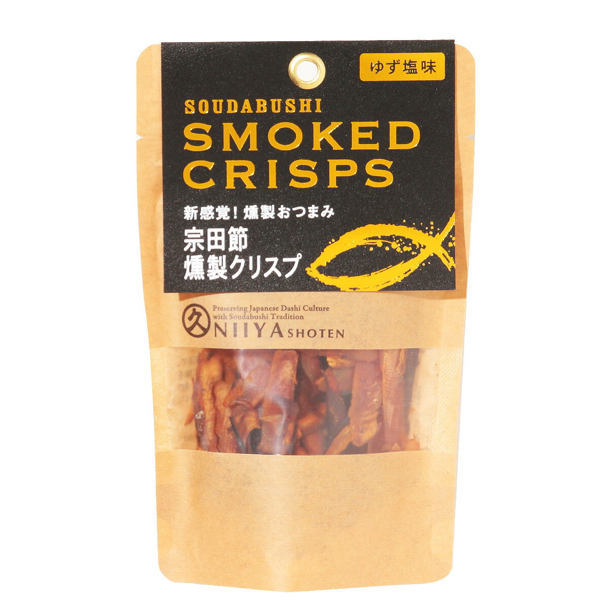 【商品特徴】土佐清水特産・土佐宗田節の削り節を土佐山産の栽培期間中農薬不使用のゆず果汁と、黒潮町(土佐の塩丸)の天日塩だけで味付けし、さらに燻製。 パリパリ食感の新しいおつまみです。地元でとれた新鮮なソウダカツオを昔ながらの製法で。 旨味とコクの宗田節にさらにひと手間。削り節に味をつけて燻製させた新感覚おつまみです。 厳選した素材のシンプルで深い味わい、サクサク感をお楽しみください。 商品説明メーカー所在地 原材料 そうだかつおのふし(土佐清水市製造)、ゆず果汁(ゆず(高知市土佐山産))、塩(黒潮町製造) サイズ 40×110×180(mm) 原産国 日本 内容量 15g アレルギー表示 なし 温度帯 常温 メーカー名 有限会社新谷商店高知県土佐清水市中浜592