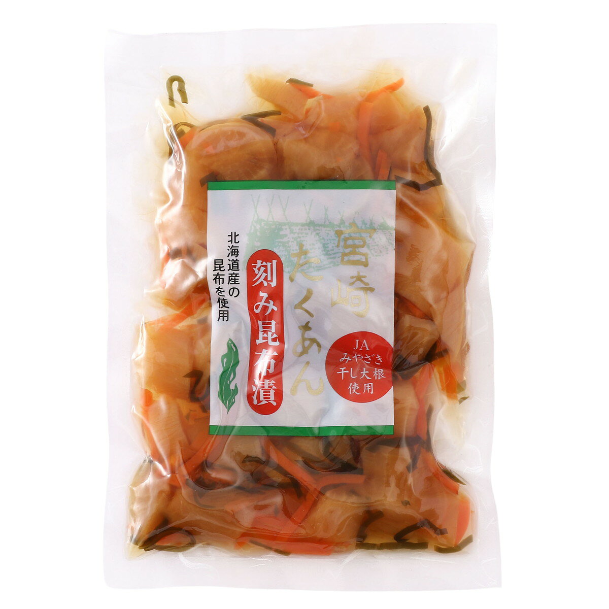 【商品特徴】国産丸大豆しょうゆでじっくり漬込んだ醤油漬です。 宮崎産寒風干し大根使用。 寒風と天日で干し上げた大根を一口サイズにカット。 昆布のトロっとしたうまみが後をひきます。 味の決め手、利尻昆布出汁利尻昆布からじっくりと取った出汁をたっぷりと使い、醤油、砂糖、醸造酢で味を整えました。 千切り人参、刻み昆布を加え、箸休めとして食卓に彩を添える上品な一品です。 商品説明メーカー所在地 原材料 干しだいこん、人参、漬け原材料(醤油、砂糖、食塩、醸造酢、昆布(北海道産)、昆布だし、ぬか類)(一部に小麦・大豆を含む) サイズ 178×126×10(mm)/袋 原産国 日本 内容量 100g/袋 アレルギー表示 小麦、大豆 温度帯 常温 メーカー名 株式会社上沖産業宮崎県北諸県郡三股町大字蓼池4688