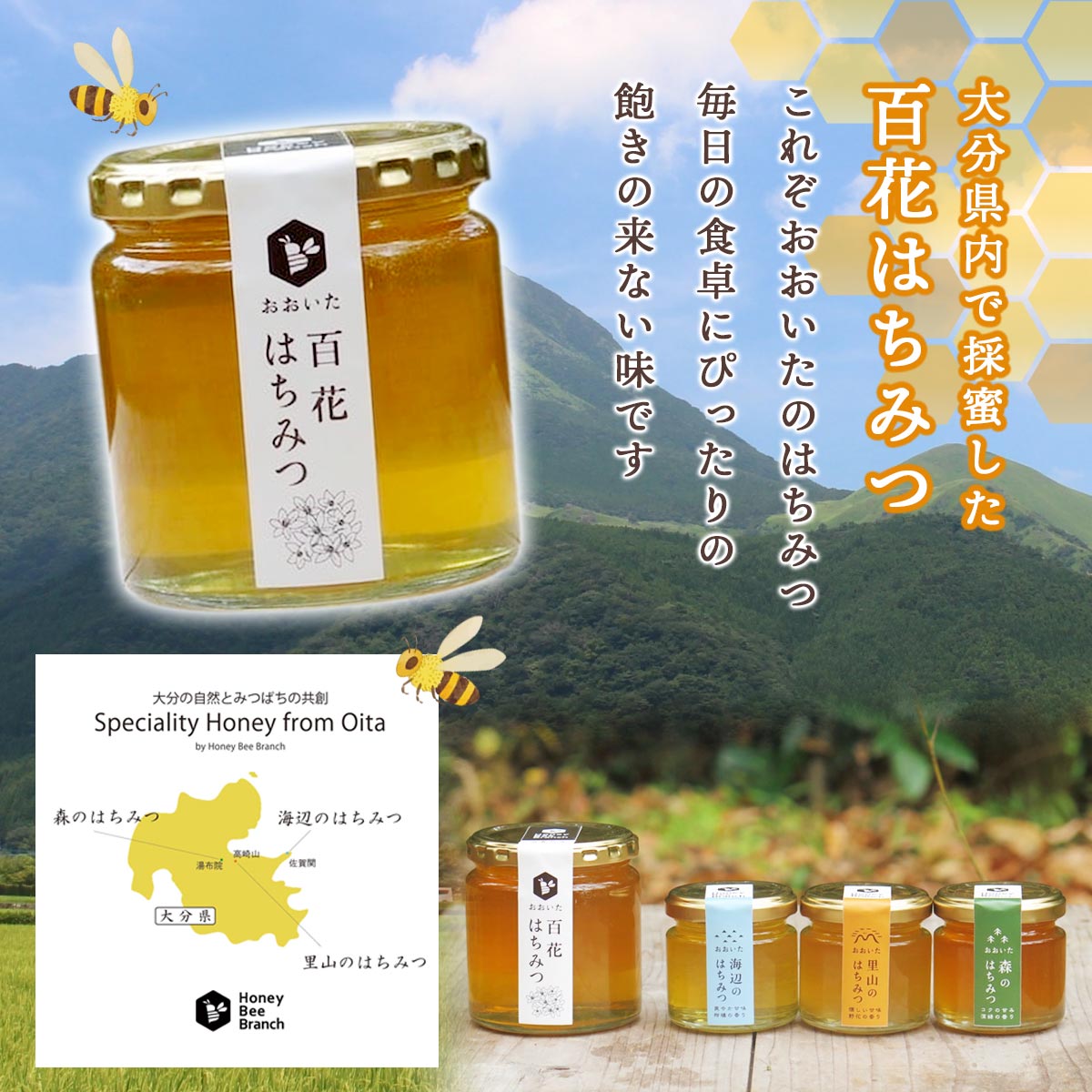 はちみつ [枝次養蜂園] 百花はちみつ 90g /蜂蜜 ハチミツ 大分 国産 健康 百花蜂蜜 料理 ハニー HONEY 2
