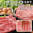 お取り寄せ ギフト プレゼント 贈り物 お歳暮 鹿児島 グルメ・スタジアム 鹿児島県産黒毛和牛すき焼き肉詰合せ(4等級) GS-60 黒毛和牛肩ロース肉200g...